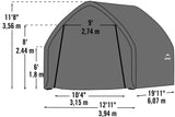 ShelterLogic Garage-in-a-Box Portable Outdoor Garage for SUV and Full-Size Trucks, All-Season Car Canopy Carport with Alpine Style Roof, 13' x 20' x 12', Gray ShelterLogic