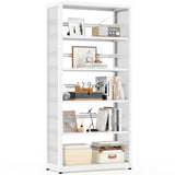 Kubohogar 5 Tier Metal Bookshelf, 68" White Tall Bookshelf with Adjustable Shelves, Heavy Duty Bookshelves and Bookcases, Library Bookcase for Living Room,Office,Bedroom Kubohogar