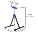 KASTFORCE 2 of Folding Roller Stand, Height Adjustable, Heavy Duty 300 LB Load Capacity Each, Outfeed Woodworking, Folds Flat for Easy Storage, Twin Pack, KF3015 KASTFORCE