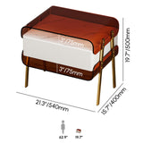 homary Modern Lighted Nightstand with Wireless Charging Station, Acrylic Shelves and Motion Sensor LED – Smart Bedside Table with Leather Drawer and Stainless Steel Legs homary