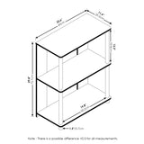 Furinno Jaya 3-Tier Bookcase with Stainless Steel Tubes in White Oak Furinno