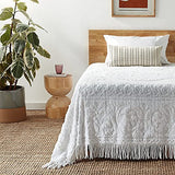 Beatrice Home Fashions Medallion Chenille Bedspread, Full, White Beatrice Home Fashions