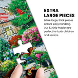 MasterPieces - 300 Piece Jigsaw Puzzle, Large EZ Grip Shapes, Mountain Hideaway, Fun for Adults, Seniors, Family, Kids, Non-Glare Finish, 18"x24" Masterpieces