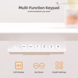 Claiks Glass Standing Desk with Drawers, 48×24 Inch Electric Adjustable Height Stand Up Desk Quick Install Computer Desk, White Claiks