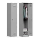 Kooyon Metal Lockers for Employees,71" Metal Storage Cabinet with Lock,1 Door Steel Storage Locker Cabinet for Home,Gym,School, Office,Garage-Assembly Required(Gray) Kooyon