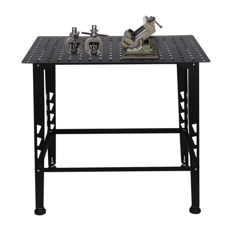Welding Table, Steel Welding Fabrication Table, Portable Welding Table Top with 4 Stop Bases, Double Tiers Storage Panel Welding with Tool Kit, for Home Workshops, 600lbs Load Capacity (36 * 24inch) SAHUANIYE