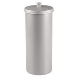 InterDesign Kent Plastic Toilet Paper Tissue Roll Reserve Canister, Free-Standing Organizer for Master, Guest, Kid's, Office Bathroom or Closet, 6.5" x 6.5" x 15.5", Silver InterDesign