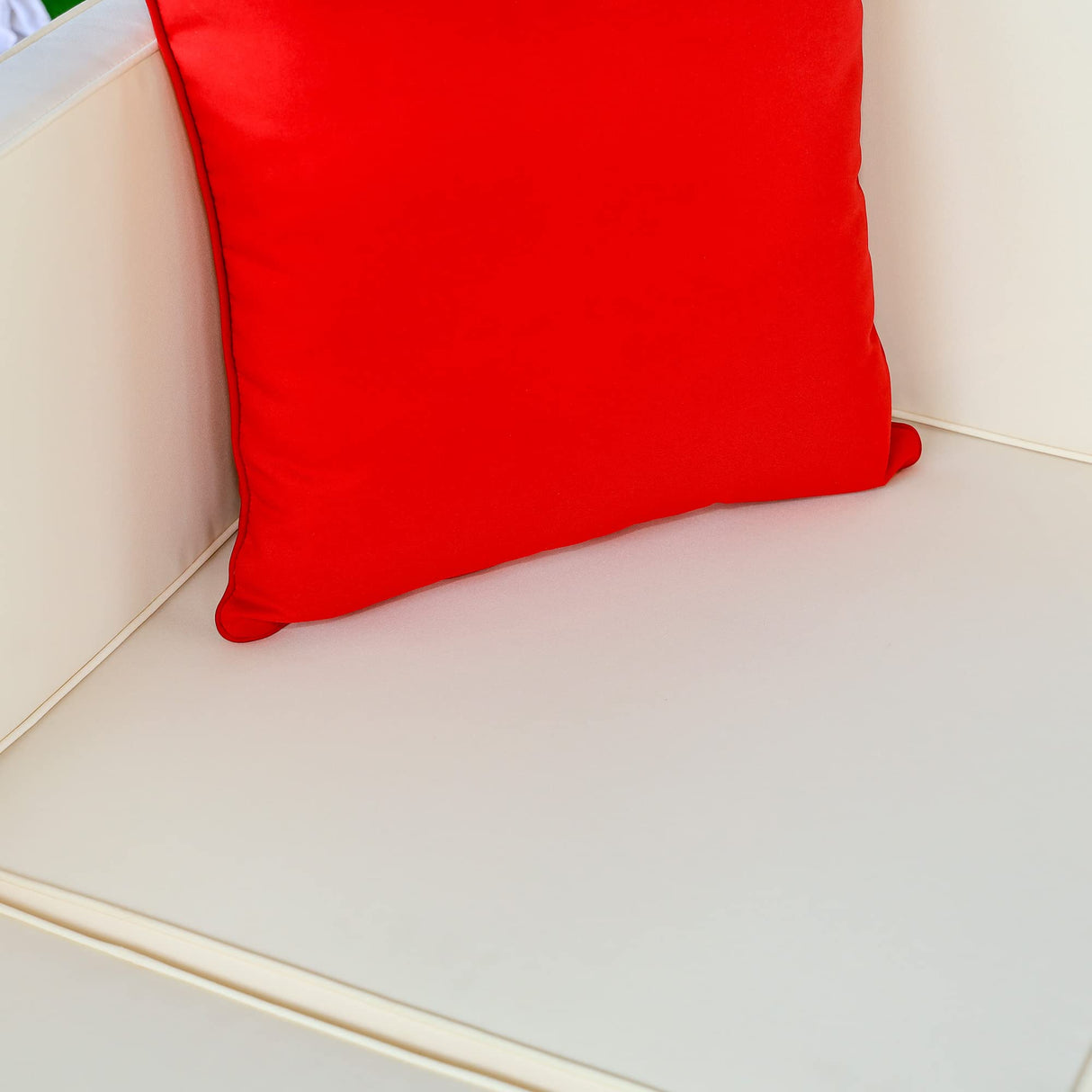 Outsunny 7 Piece Outdoor Patio Furniture Set, PE Rattan Wicker Sectional Sofa Set with Couch Cushions, Throw Pillows and Coffee Table, Orange, Cream Outsunny