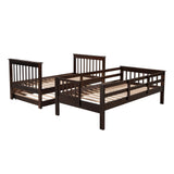 Merax Twin-Over-Twin Bunk Bed with Twin Size Trundle, Soild Wood Stairway Bunk Bed with Storage and Guard Rail for Teens, Adults, Espresso Merax