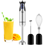 Mueller Immersion Blender Handheld - 8 Speed Stainless Steel Electric Hand Blender, 3 in 1 Emulsion Blender Handheld with Turbo Mode, Stick Blender Emulsifier for Kitchen for Soup, Smoothie, Puree Mueller