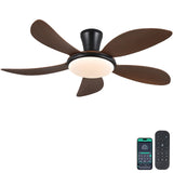 PHORUS Low Profile Ceiling Fans with Lights and Remote/APP,48 Inch Modern LED Ceiling Fans with Quiet Reversible DC Motor, Dimmable 3 Colors 6 Speeds PHORUS