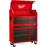 Heavy-duty, Drawer 16 Tool Chest 46 In. and Rolling Cabinet Set, Red and Black, Personal Valuables Storage Drawer with Separate Lock in the Tool Chest Milwaukee
