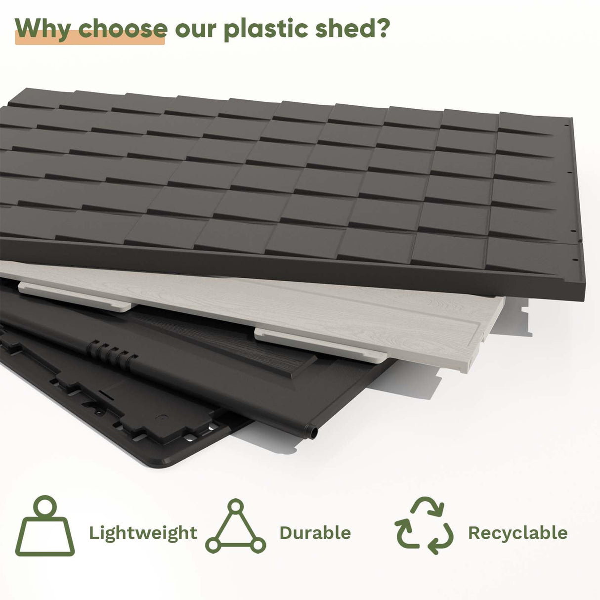 Patiowell 8 x 12 FT Plastic Outdoor Storage Shed with Floor, Resin Shed with Window and Lockable Door for Garden, Backyard, Tool Storage Use, Easy to Install in Beige (Kick-it Shed) Patiowell