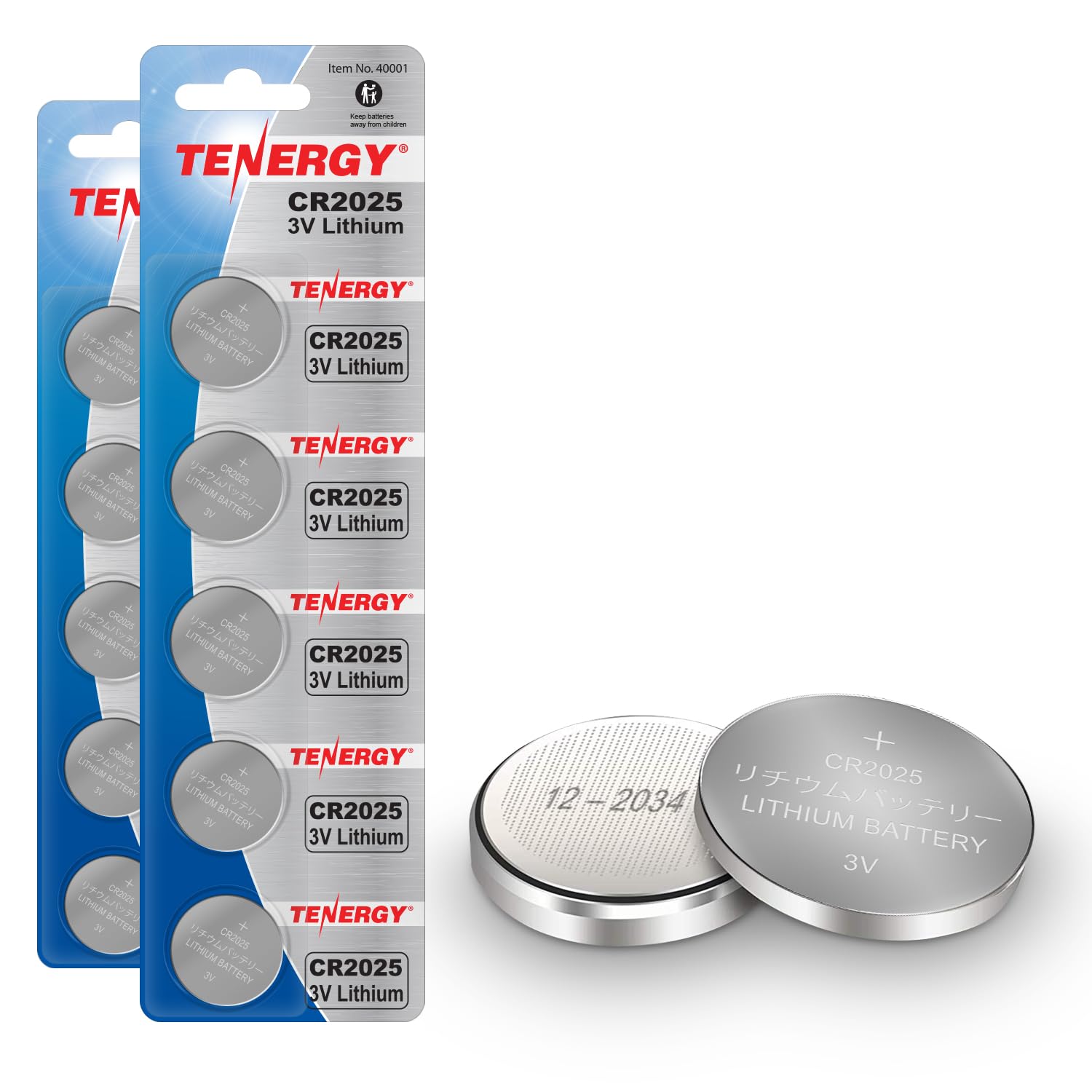 Tenergy CR2025 3V Lithium Button Coin Cell Batteries, Ideal for Key Fob Battery cr2025, Watches, Calculators, Thermometers, Glucometers, and More, 10 Pack - WoodArtSupply