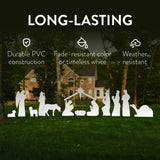 Outdoor Nativity Store Complete Nativity Scene - 12 Weatherproof Nativity Set Figures for Outdoor Christmas Decoration - Easy to Assemble & Store - Standard, White Outdoor Nativity Store