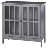 kleankin Sideboard Buffet, Storage Cabinet with 2 Doors, Credenza for Multifunction in Kitchen, Console, Living Room, Gray kleankin