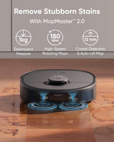 eufy X10 Pro Omni Robot Vacuum and Mop Combo, 8,000 Pa Suction, Dual Mops with 12 mm Auto-Lift and Carpet Detection, AI Obstacle Avoidance, Auto Mop Washing, Auto Drying, Self-Emptying, Self-Refilling eufy