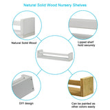 JORIKCHUO Nursery Book Shelves | Set of 2 Wood Floating Shelves for Kids Room, Kitchen Spice Rack, or Rustic Wall Mounted | Farmhouse Bathroom Décor (Rustic White). JORIKCHUO