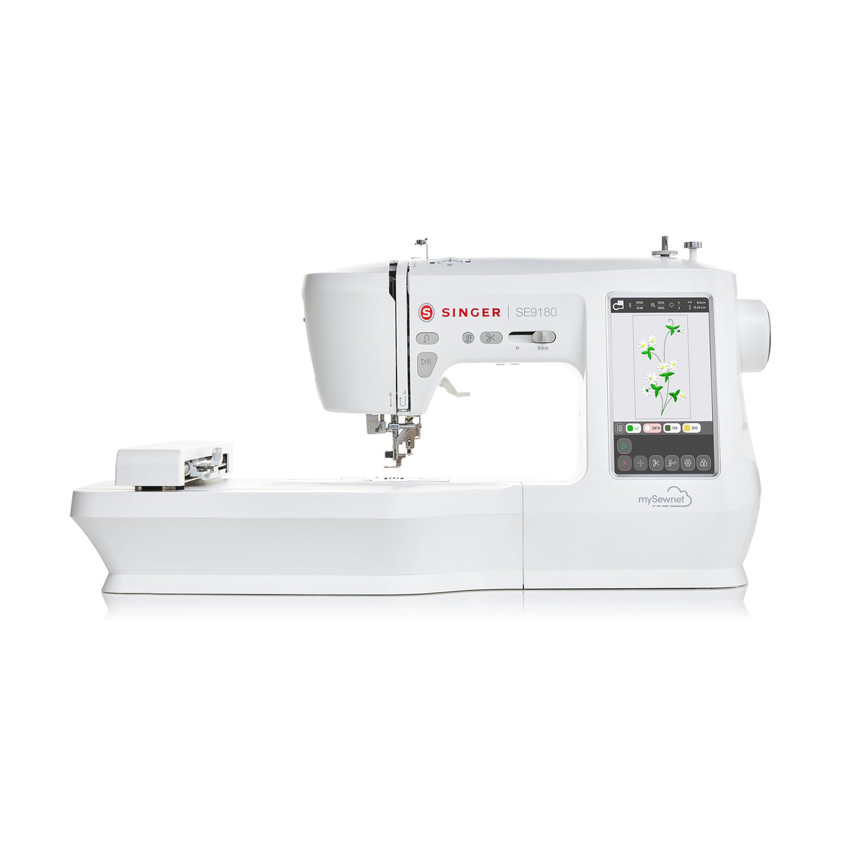 SINGER SE9180 Sewing & Embroidery Machine | 250 Built-in Stitches, 150 Embroidery Designs, 10 Fonts, 1-Step Buttonhole, 7" Touchscreen, Automatic Needle Threader & WiFi Connectivity SINGER