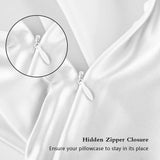 Silk Pillowcase for Hair and Skin, Mulberry Silk Pillow Cases Standard Size, Anti Acne Cooling Sleep Both Sides Natural Silk Satin Pillow Case Covers with Hidden Zipper, Gifts for Women Men, White DKBslik