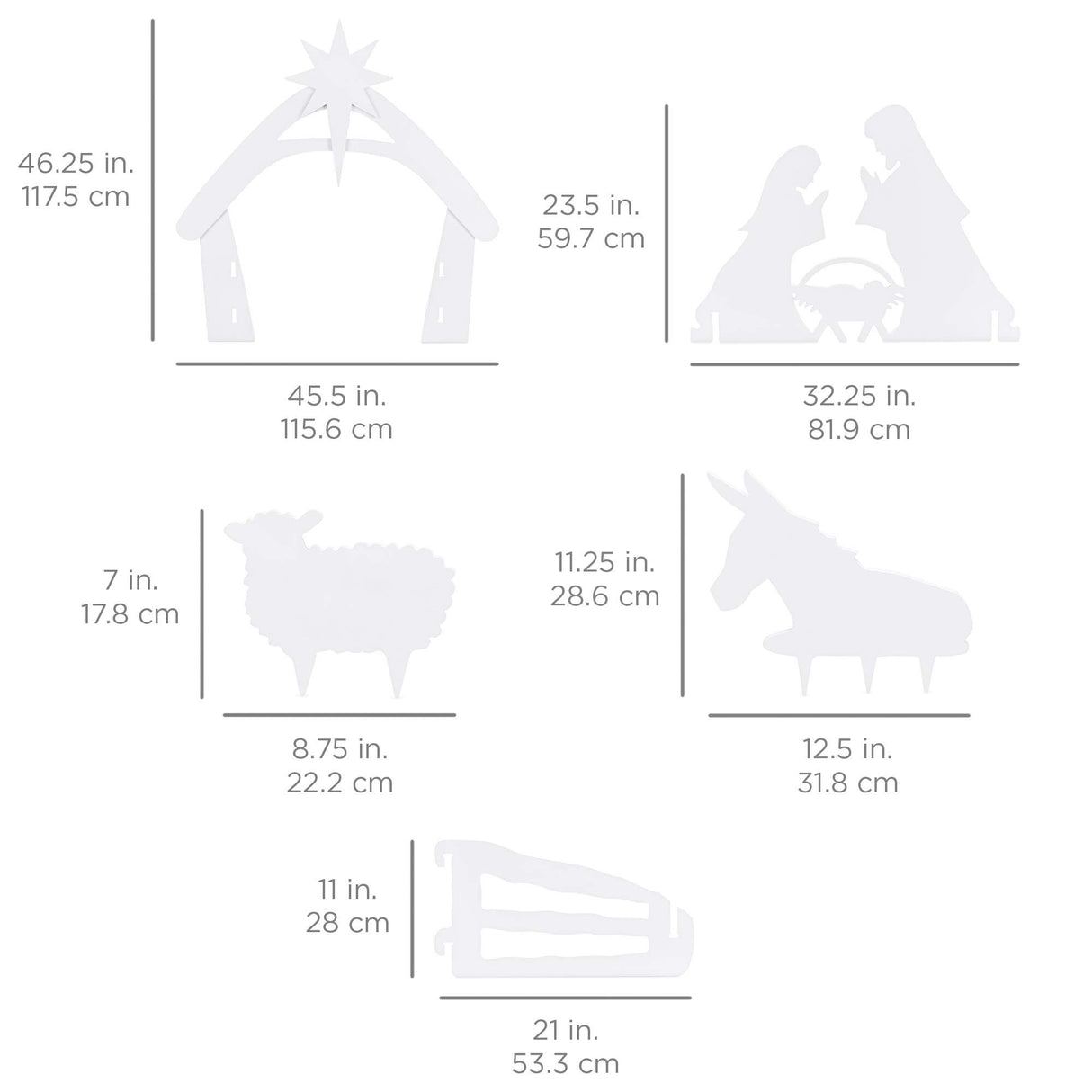 Best Choice Products 4ft Outdoor Nativity Scene, Weather-Resistant Decor, Christmas Holy Family Yard Decoration, Water-Resistant PVC - White Best Choice Products