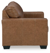 Signature Design by Ashley Bolsena Contemporary Leather Match Loveseat, Dark Brown Signature Design by Ashley