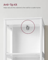 VASAGLE Bathroom Floor Cabinet, Bathroom Storage Organizer Rack Stand, Multifunctional Corner Unit, 2 Drawers, 55.7 Inches in Height, White UBBC66WT VASAGLE