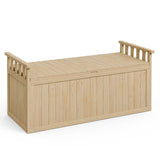 Oarlike 55 Gallon Wooden Deck Box, Outdoor Storage Box for Patio Furniture, Waterproof Backyard Storage Bench for Cushions, Toys, Garden Tools & Pool Accessories (Natural Wood) Oarlike