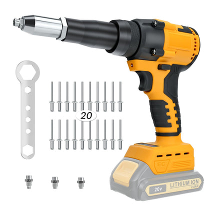 LouSdZoke Cordless Rivet Gun for DeWalt 20V,Electric Rivet Gun, Brushless Rivet Gun Tool for Rivets(1/8'', 5/32'', 3/16") - WoodArtSupply