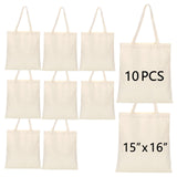 OKBA 10 pcs Sublimation Tote Bags,polyester tote bags for sublimation, DIY customization blank canvas tote bags 15x16in OKBA