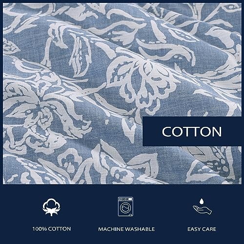 Nautica - Full/Queen Comforter Set, Cotton Reversible Bedding Set with Matching Shams (Tortola Blue, Full/Queen) Nautica
