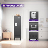 BUTISOW Metal Cabinet Home Office Storage, Lockable Steel Locker with Door, 54" Height, Multi-Purpose for Home, Office, Gym, School, Garage BUTISOW