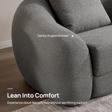 SICOTAS 49.9" Curved Convertible Sofa Couch Bed for Living Room Futon Cloud Boneless Sleeper Chair Pull Out Floor Couch with Deep Seat Single Foam Lounger No Assembly for Bedroom Apartment, Dark Grey SICOTAS