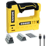 YEAHOME Electric Staple Gun, 5 in 1 Cordless Staple Gun for Upholstery with 1800 Staples & Nails, 3.7V Brad Nailer Kit with USB Charger for Wood, Carpentry, Crafts, DIY YEAHOME