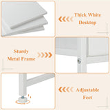 Dmticoasis Small Vanity Desk with Mirror, Compact Makeup Desk for Small Spaces,Modern Dressing Table with 2 Drawers,28.4 Inchs White Vanity with Storage for Girls and Women Dmticoasis