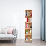 Netcoin 360° Freestanding Rotating Wooden Bookshelf for Efficient Storage and Display Netcoin