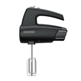 BLACK+DECKER 5-Speed Hand Mixer, 250-Watt for mixing batters, doughs, spreads & more, Turbo Boost & Prevent Splatter Function, Black BLACK+DECKER