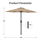 Simple Deluxe 7.5ft Patio Umbrella Outdoor Table Market Yard Umbrella with Push Button Tilt/Crank, 6 Sturdy Ribs for Garden, Deck, Backyard, Pool, Tan Simple Deluxe