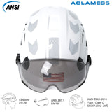 Hard Hats Construction OSHA Approved - ANSI Z89.1 Reflective Construction Worker Hat, Vented White Hard Hat with Visor for Men Women, ABS Safety Helmet for Adults,Removavle Chin Strap Aolamegs