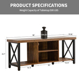 GAZHOME TV Stand for TV up to 65 Inches, TV Cabinet with Open Storage, TV Console Unit with Shelving for Living Room, Entertainment Room, Rustic Brown GAZHOME