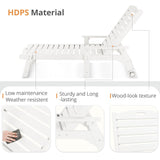 LUE BONA Outdoor Chaise Lounge Chairs Set of 2, HDPS Material, 3-Year Warranty, Patio Lounge Chair with Adjustable Backrest, Resin Pool Lounge Chairs with Wheels for Outside, Poolside, Beach, White LUE BONA