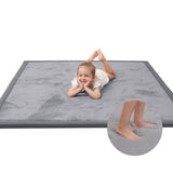 Baby Play Mat for Floor,1.3" Thick Memory Foam Tummy Time Mat,Soft Coral Velvet Nursery Rug,Large Non Slip Crawling Mat for Toddlers,Infants,Kids,Yoga Mat,Tatami Mat for Living Room(Dark Gray) Huloo Sleep