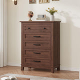GarveeHome 5 Dresser for Bedroom, 41.3 in Tall Vertical Drawer Dresser with Large Storage, Freestanding Wooden Closet Chest for Bedroom, Living Room, Walnut GarveeHome