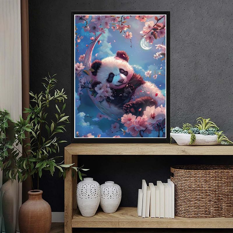 VAIIEYO 5D DIY Diamond Art Kits for Adults Panda, Diamond Painting Animal, Paint by Number Full Drill Round Rhinestone Craft Canvas for Home Wall Decor Gift 12x16 inch-5 VAIIEYO