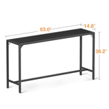 ODK 63 Inch Outdoor Bar Table, Patio Bar Height, Tall Bar Counter Pub Dining Table with Weather Resistant Waterproof Top for Hot Tub, Garden, Balcony, Poolside, Black ODK