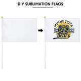 200 Pcs White Blank Sublimation Mini Flags Solid White Blank Flag Plain White DIY Color Small Flags on Sticks Hand Held Sublimation Flags Blank Flag for Parades Birthday Wedding Events Celebration Remerry