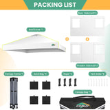 COBIZI 10x10 Pop Up Canopy Tent, One Push Setup Glow Outdoor Tent with 4 Sidewalls, 3 Adjustable Height, Air Vent,Waterproof UPF50+, Bag, Sandbag, Stake, Rope for Wedding, Commercial, Party, White COBIZI