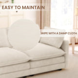 ROWHY 78'' Sectional 2 Seat Cloud Loveseat with 2 Throw Pillows, Modern Corduroy Love Seat, Cozy Sofa for Living Room, Office and Bedroom, Beige ROWHY