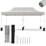 10x20ft Patio Easy Setup Pop Up Canopy Commercial Heavy Duty, Canopy Tent for Outdoor Events Instant Portable Shelter, 1 Roller Bag, 6 Sandbags, 10 Stakes, 6 Ropes, 5 Spare Screws, Gray DOVELF