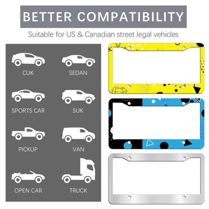 OKBA 10 pcs Sublimation License Plate Frame Blanks,White Metal Aluminum car Tag, DIY Custom Picture Design for car tag Frame (12.2x6.3x0.04in)